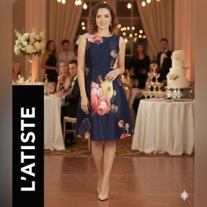 L’ATISTE Floral Sleeveless Women’s Dress Size Large NWT